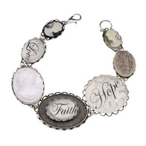 Inspirational Words &Cameos Bracelet-Boutique